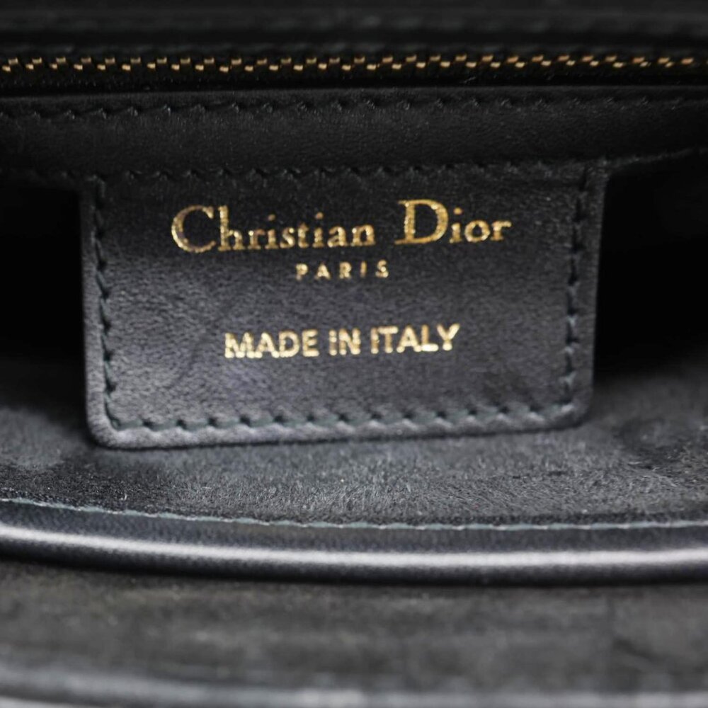 Christian Dior  D Fence Small Calfskin Leather Saddle Bag Black - Picture 14 of 15